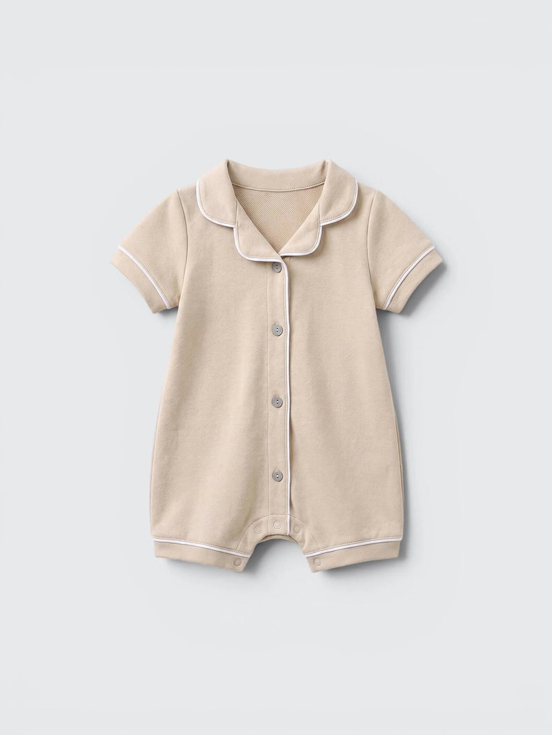 Short Sleeve Button Romper — view 1