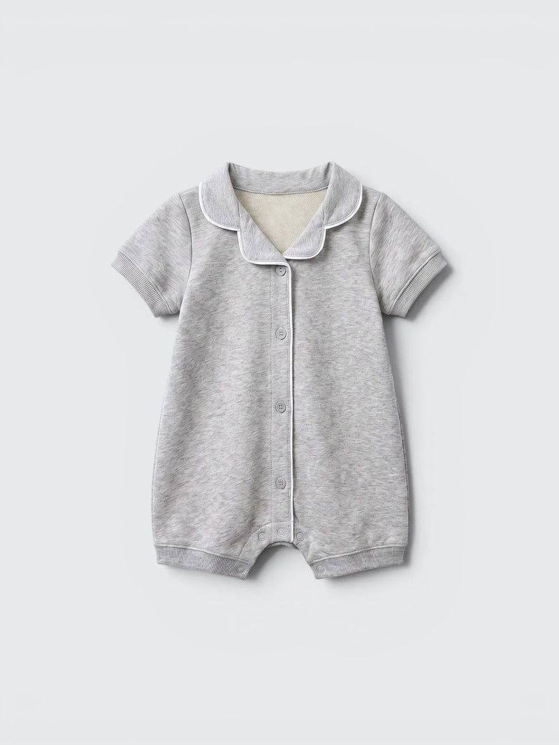 Short Sleeve Button Romper — view 2