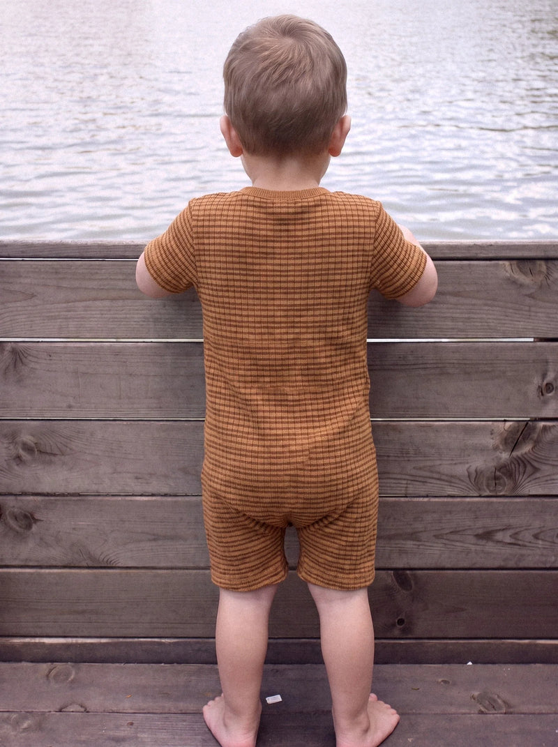 Waffle Knit Henley Romper — view 2