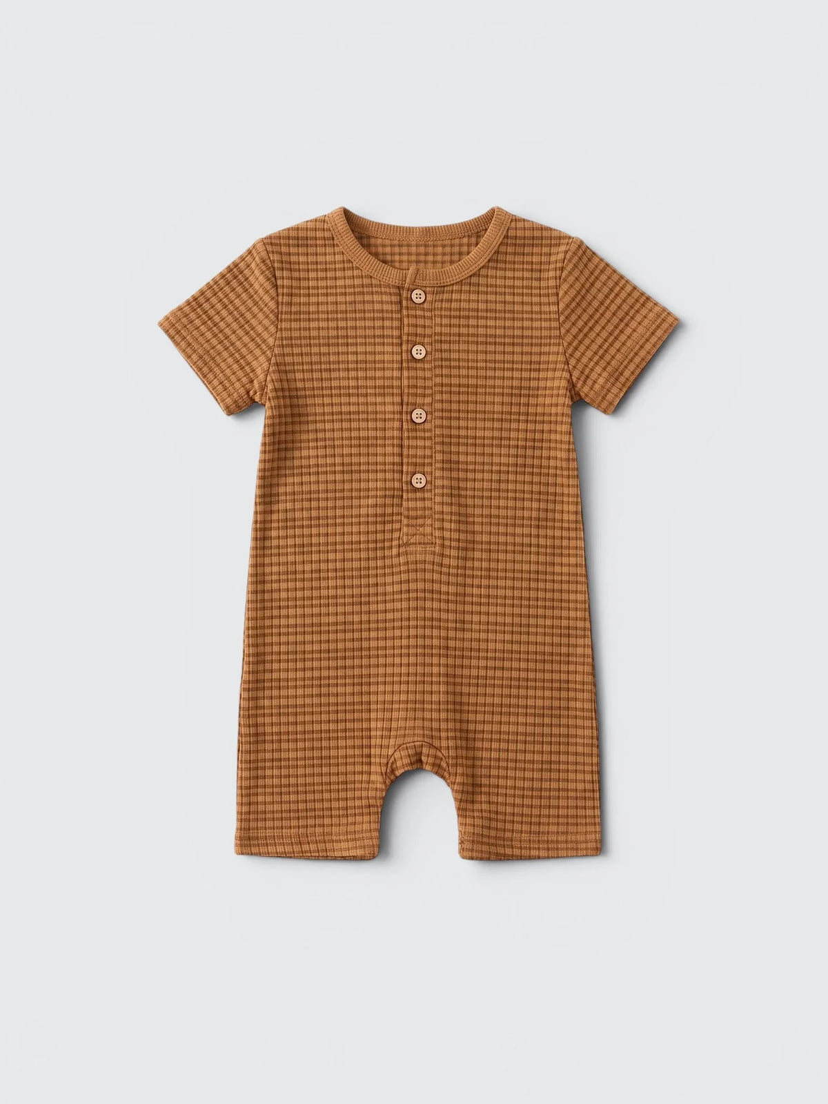 Waffle Knit Henley Romper — view 1
