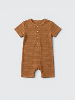 Waffle Knit Henley Romper — view 1