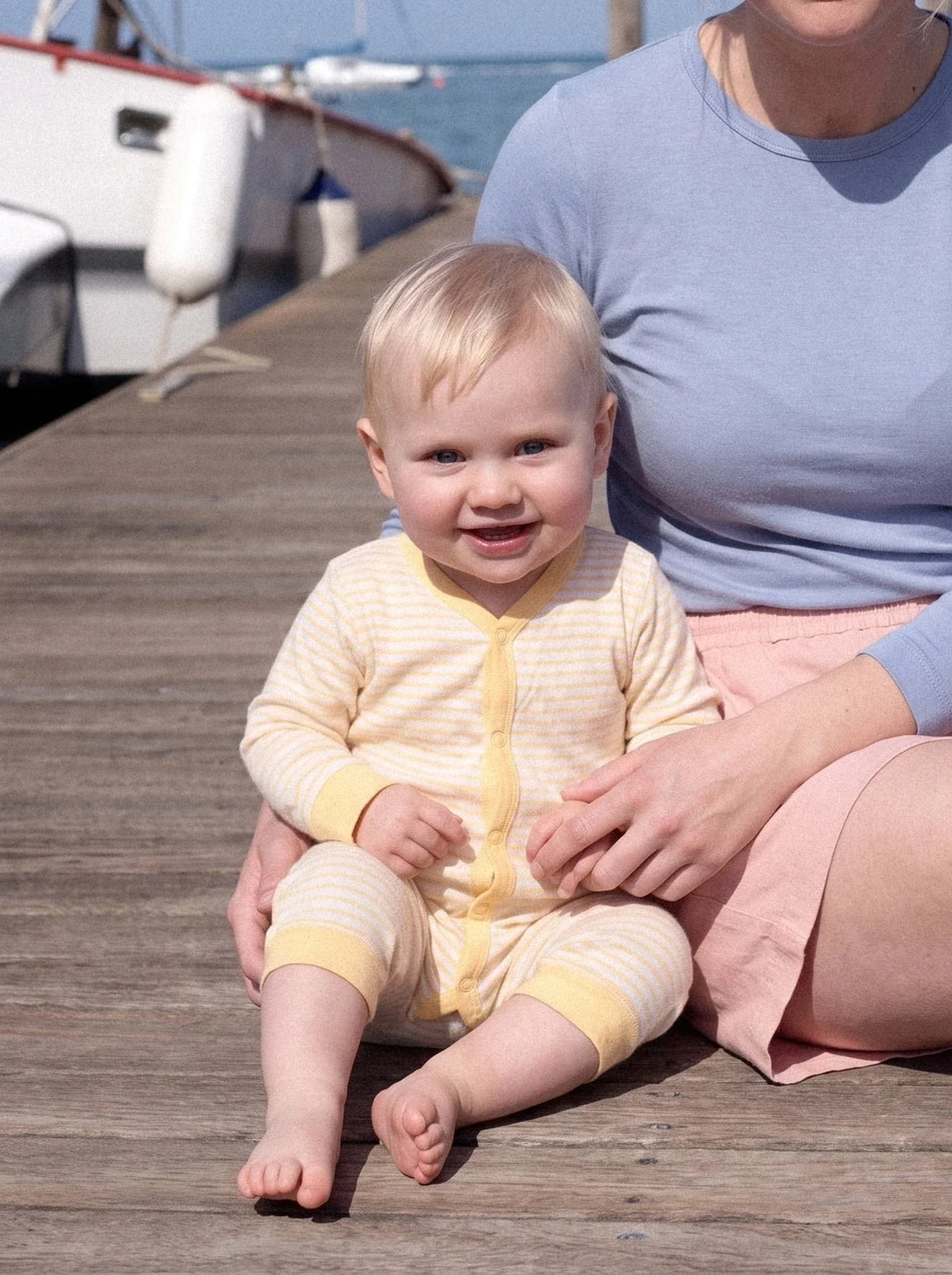 Stripe Cotton Footless Sleepsuit — view 3