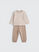 Stripe Top & Knit Pants Set — view 1