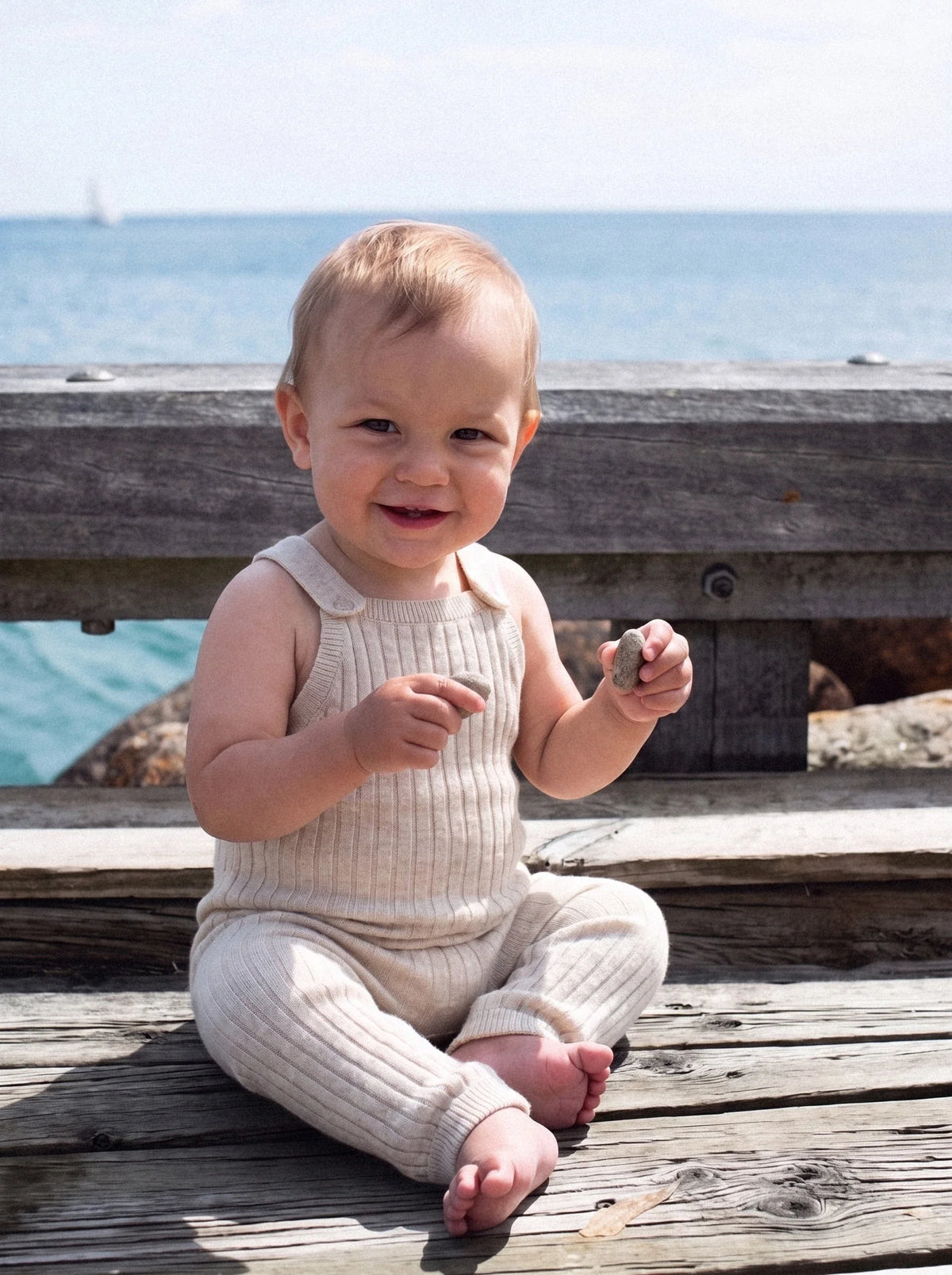 Rib Knit Overall Romper — view 2